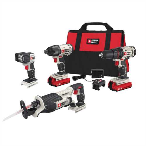 Porter Cable Product Details for 20V MAX* Cordless 4-Tool Combo Kit